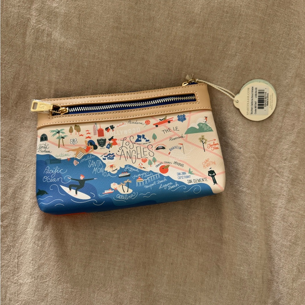 NEW Spartina 449 San Diego / Los Angeles Themed Wristlet Clutch